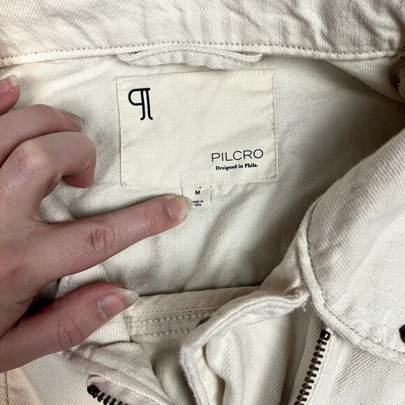 Pilcro Anthropologie Tidal Moto  White Utility Jacket Womens M White - Picture 3 of 11